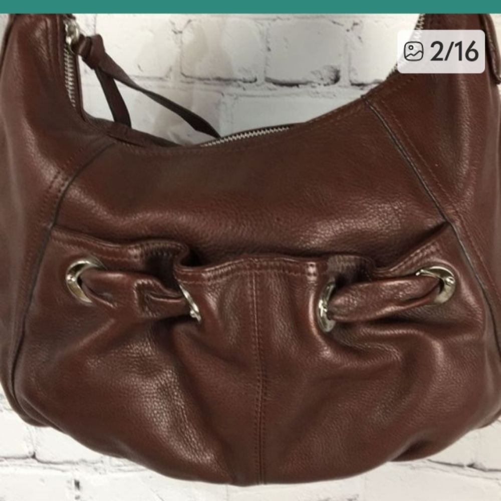 b. makowsky Rich Brown Leather Hobo Bag